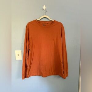 Eddie Bauer burnt orange Men's Long Sleeve Crewneck T-Shirt Mens Xl